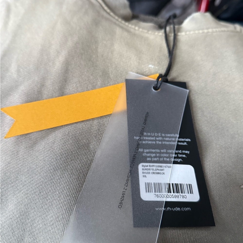 Rhude Tan and Yellow Crew Neck Sweater